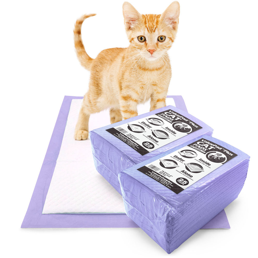 ValuePad Plus Cat Litter Pads, 16.9x11.4 Inch, Lavender Scent, 50 Count - Breeze Compatible Refills - Refill for Tidy Cat Breeze Litter System, Quick-Dry, Super Absorbent Gel Cat Pads 