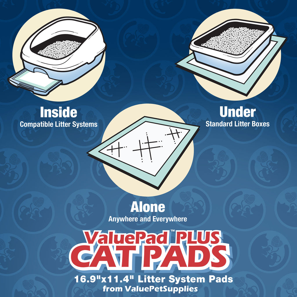 ValuePad Plus Cat Litter Pads, 16.9x11.4 Inch, Unscented, 100 Count - Breeze Compatible Refills - Refill for Tidy Cat Breeze Litter System, Quick-Dry, Super Absorbent Gel Cat Pads 